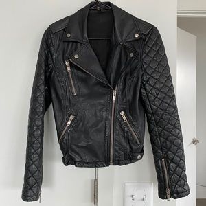 Topshop quilted leather biker jacket
